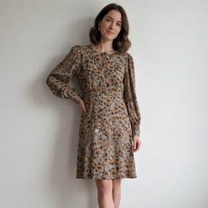 Indi & Cold Sz S Floral Cottagecore Green Prairie Dress